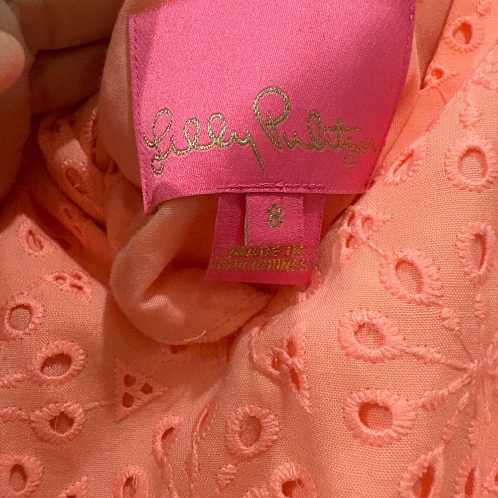 Lilly Pulitzer Coral Eyelet romper - Picture 2 of 6